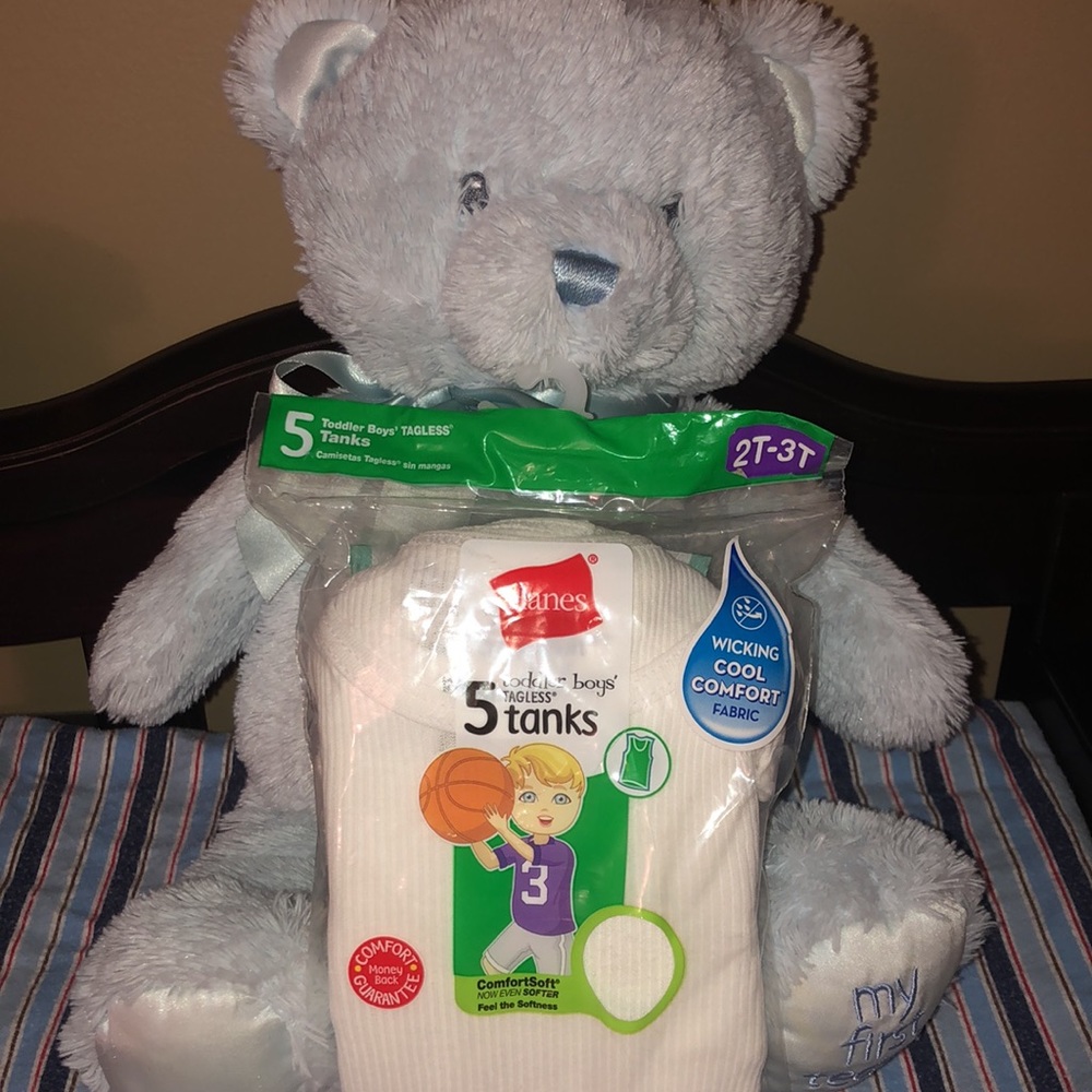 2t-3t  Hanes 5 toddler boy tagless tanks